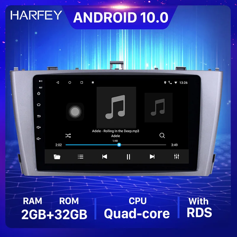 Harfey 9 дюймов Android 10 0 автомобильный мультимедийный плеер 8 ядерный Автомобильный GPS