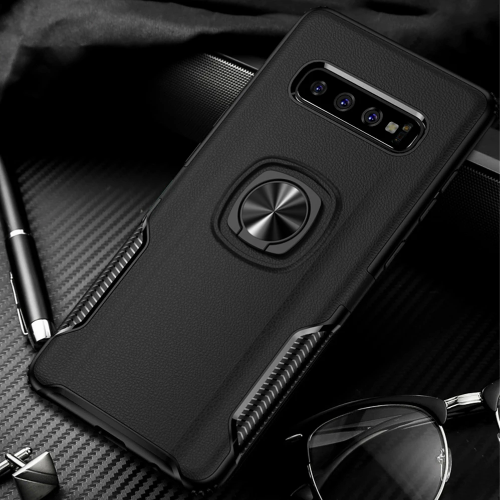 Для телефона Samsung Galaxy S20 Ultra S10 5G S10E S9 S8 Plus чехол с металлическим кольцом против ударов.