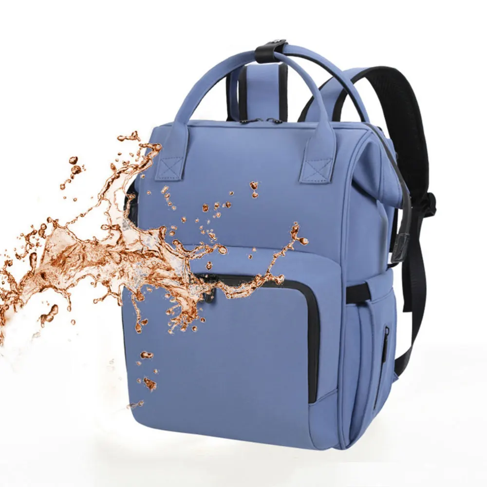 

1Pc Double Shoulder Mommy Bag Multi-purpose Large Capacity Backpack (Blue)