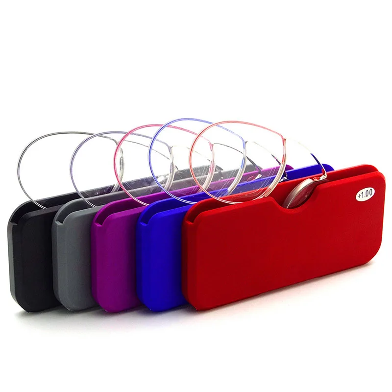 styles hot sale stick on phone MINI clip nose bridge reading glasses 1.0 to 3.5 Portable presbyopic with Case | Аксессуары для