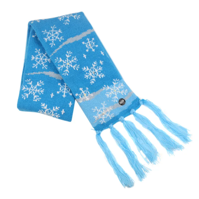 scarf 2 Рождественская шапка, шарф, вязаный шарф для малышей, новинка года, зимний модный теплый светодиодный светильник с блестками, вязаная шапка - Цвет: scarf 2