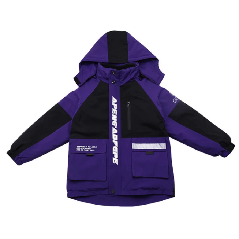 

Children's Winter Jacket Warm Sporty Hooded Plus Velvet Waterproof Windproof Thicken Winter Jacket For Boy Kids Winter Jacket
