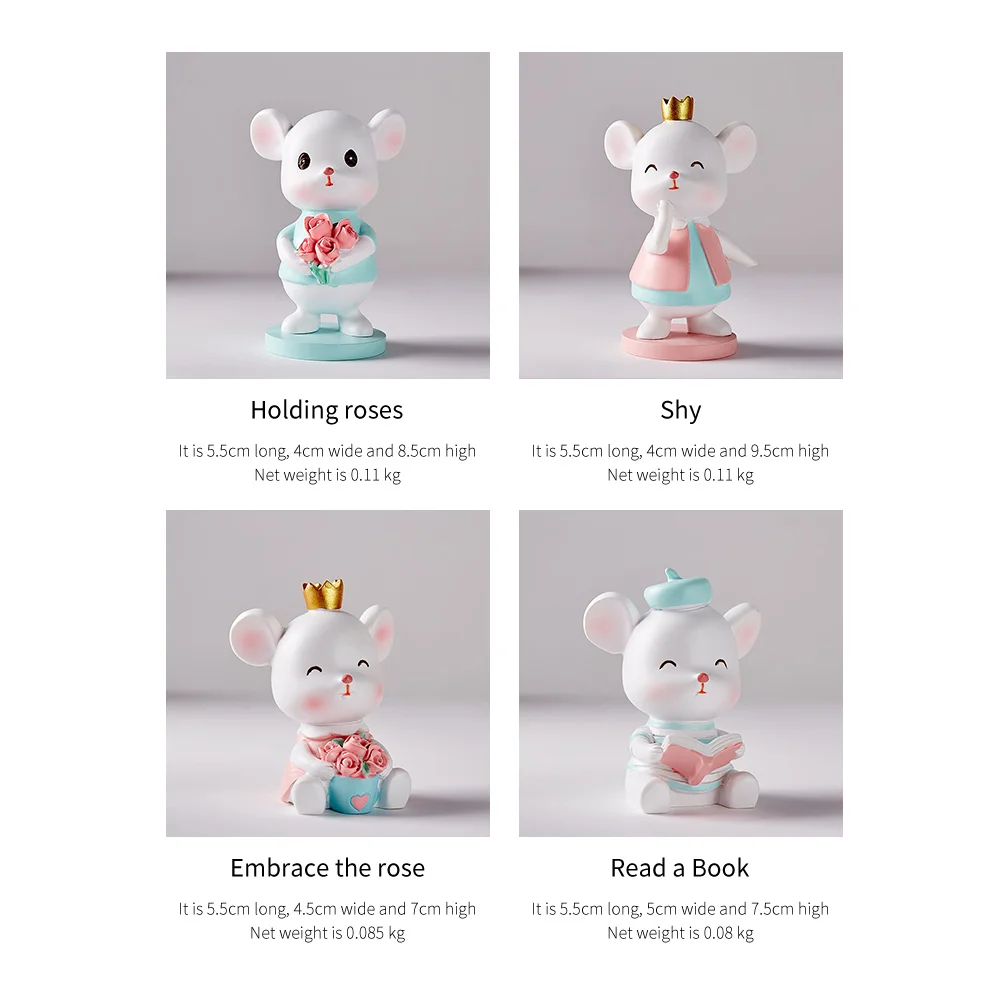 Мини симпатичная статуя мыши в скандинавском стиле Современная полимерная