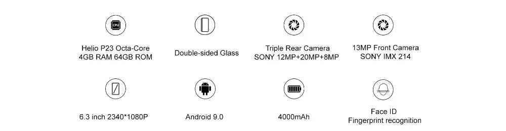 Cubot P30 Android 9,0 4 Гб 64 Гб Смартфон 6,3 ''FHD+ экран капли воды 2340*1080 MT6763 Восьмиядерный 4000 мАч Face ID 4G мобильный телефон