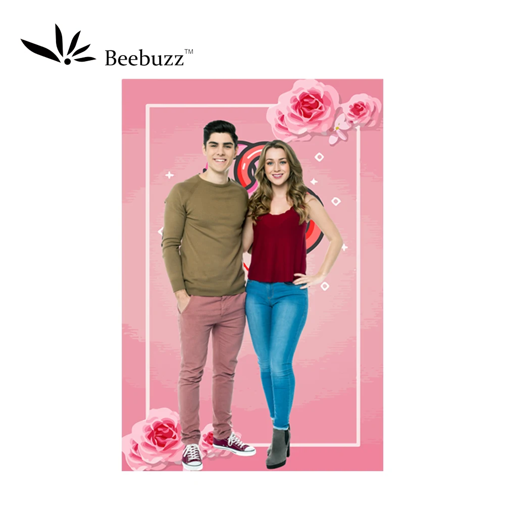 Pink couple selfie background photography studio photophone Male and female photo shoot | Электроника