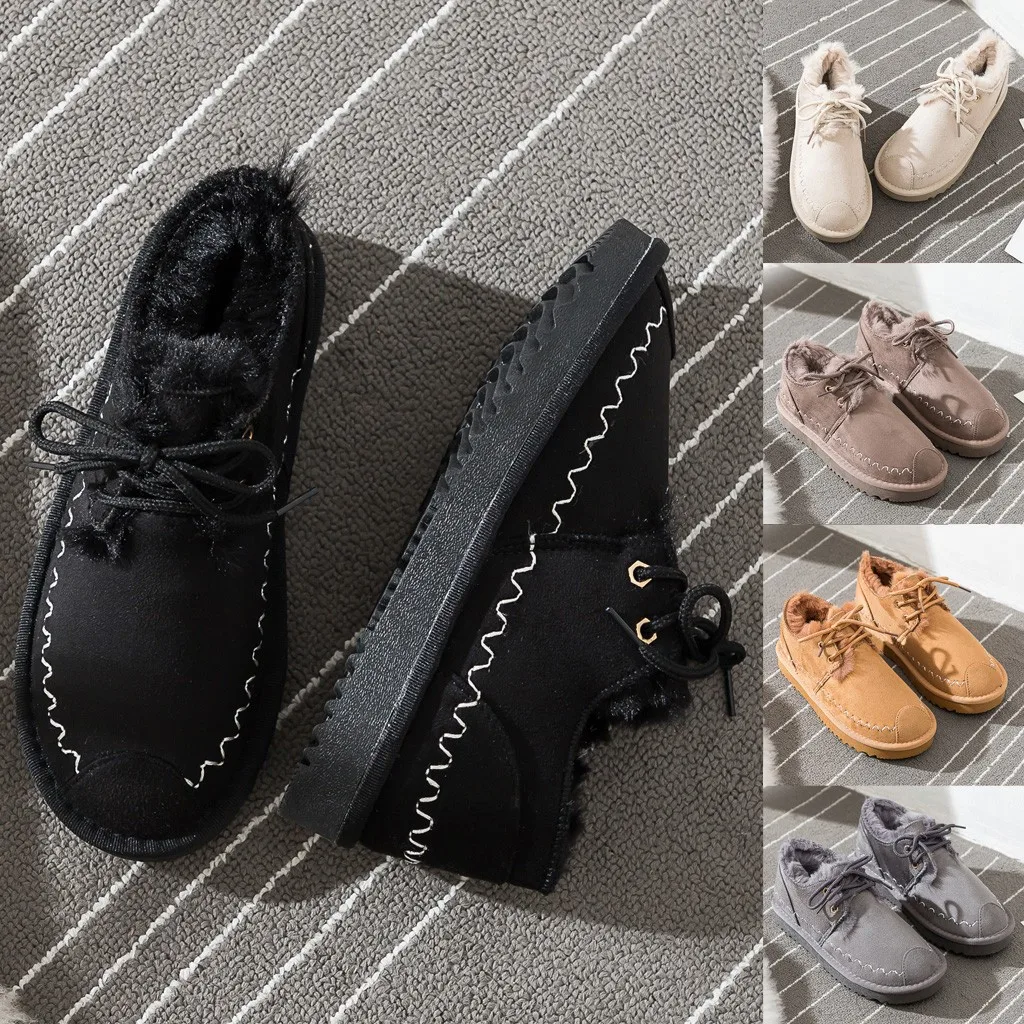 

SAGACE women's sneakers with platform Vulcanized Women Bottom Round Toe Lace-Up Warm Casual shoes women Snow Warm Shoes soft new
