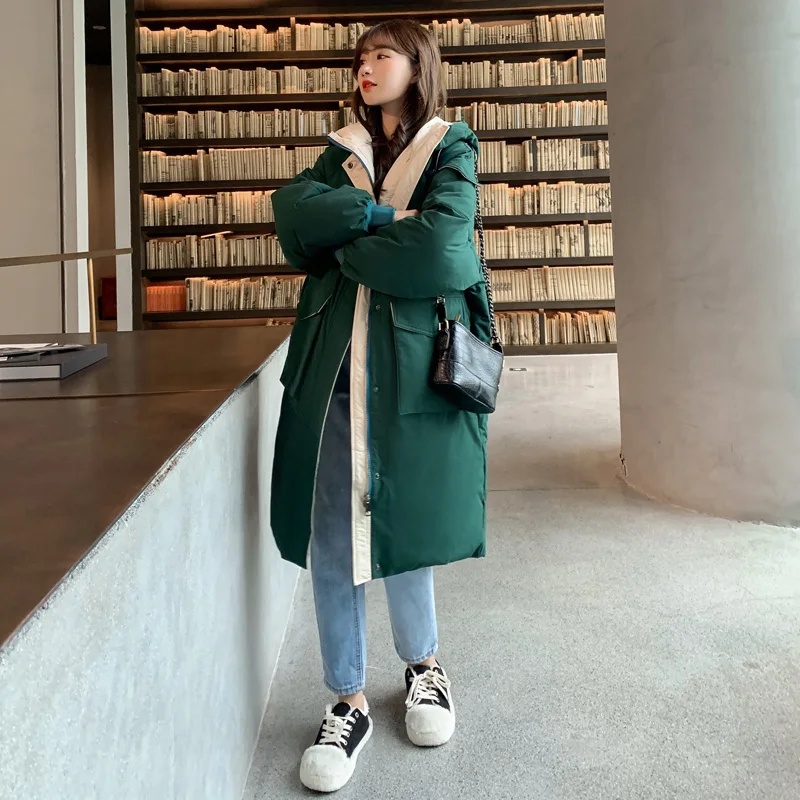 AYUNSUE зимняя куртка женская парка длинное пальто в Корейском стиле парки