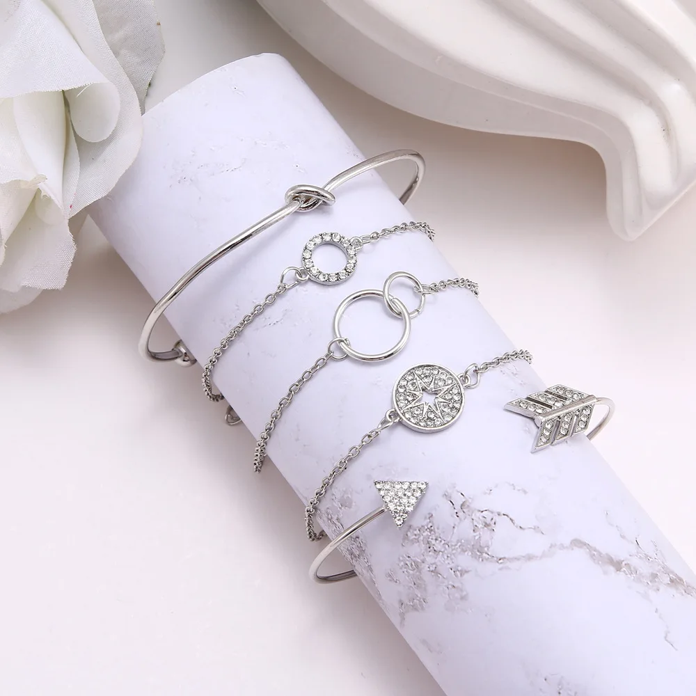 Лидер продаж браслеты в богемном стиле с узелком из сплава стразы кольцо со