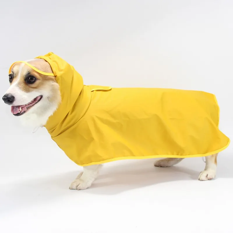 

Pet Raincoat Outdoor Waterproof Reflective Portable Transparent Hat Poncho With Apron To Protect The Abdomen 8XL
