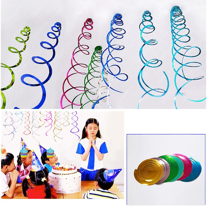 6 шт./пакет с днем рождения Звезда спираль подвесной потолок Гирлянда вихрем