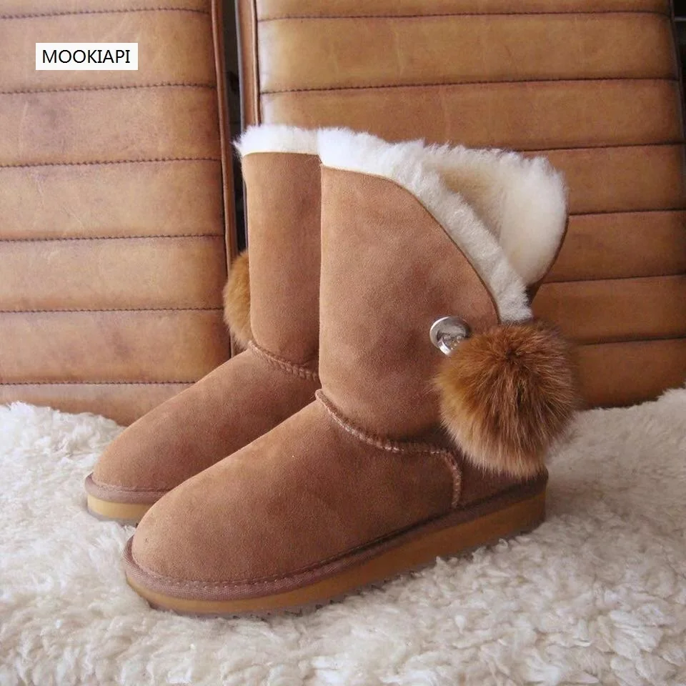 В 2019 году сапоги из овчины и меха для женщин в Китае женские ботинки 100% чистой