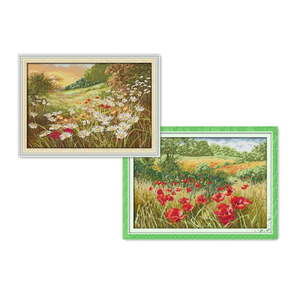 

Everlasting Love Beautiful Flowers (1) Chinese Cross Stitch Kits Ecological Cotton Stamped 11 DIY New Year Decorations For Home
