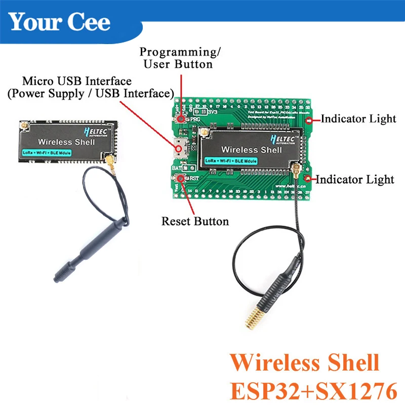 Макетная плата ESP32 SX1276 LoRa расширения LoRAWAN модуль Wi-Fi 433-470 868-915 беспроводной корпус