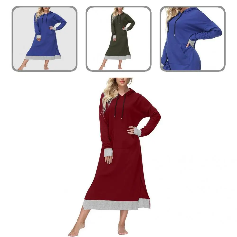 

Платье с капюшоном и большими карманами на завязках