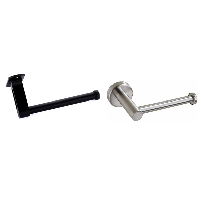 

2 Pcs Wall Mount Toilet Roll Paper Holder Hanger Bathroom Space Aluminum Paper Holder