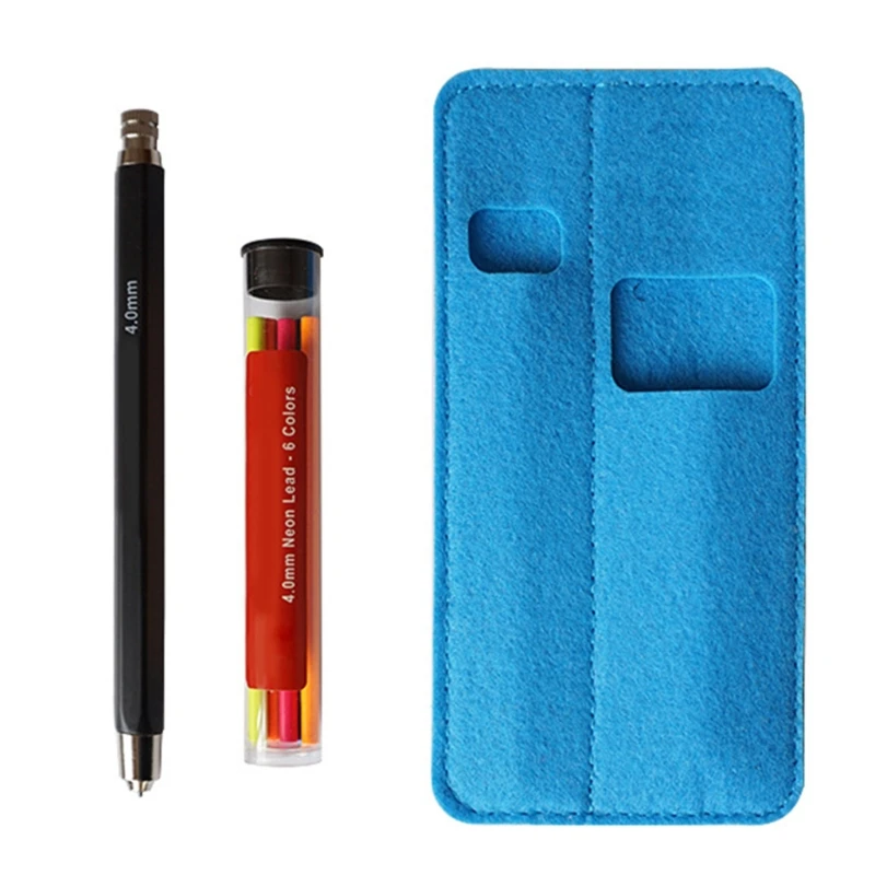 

6 Colors 4.0mm Mechanical Pencils Set Writing Drawing with 6 Colors Pencils Refill Core Stationery H9EB