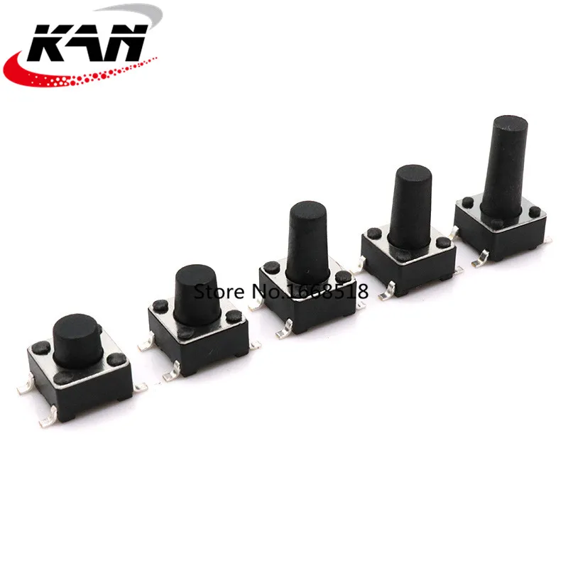 20 шт. SMD 4PIN 6x6x4.3/5/6/7/8/9/10 мм микро тактовый выключатель 0 5a 50 в кнопочные
