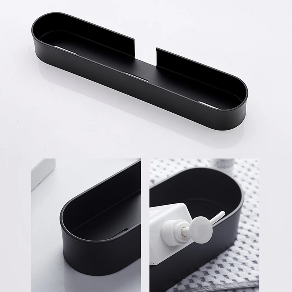 

Wall Mount Bathroom Storage Rack Accessories Set Shower Storage Holder with Towel Bar 30\40\50cm Kitchen Storage Rack Shelves