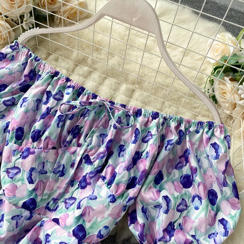 Летнее платье 2020 jurken с цветочным принтом винтажный квадратный воротник короткий