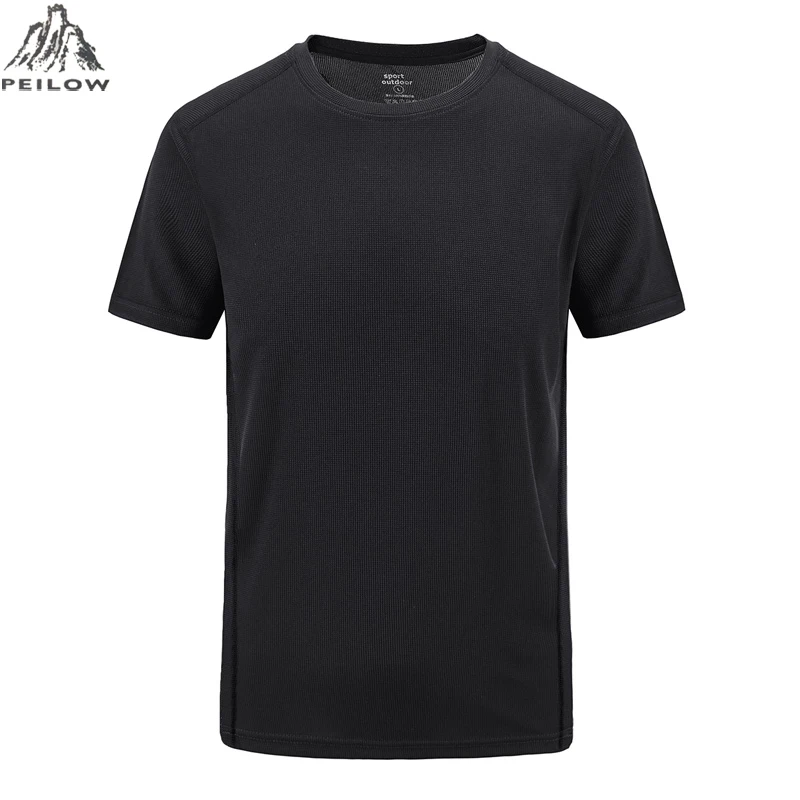 PEILOW размера плюс L~ 6XL 7XL 8XL2017 Весна Лето Мужская футболка с коротким рукавом быстросохнущая дышащая Фитнес хип-хоп Футболка мужская
