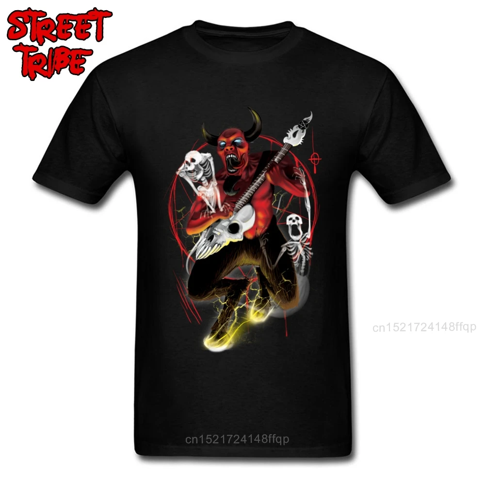 

Футболка мужская в стиле рок-офф, одежда в панк-стиле дьявола, топ с принтом демона, гитары, рок-группы, сумасшедшие футболки с принтом быка
