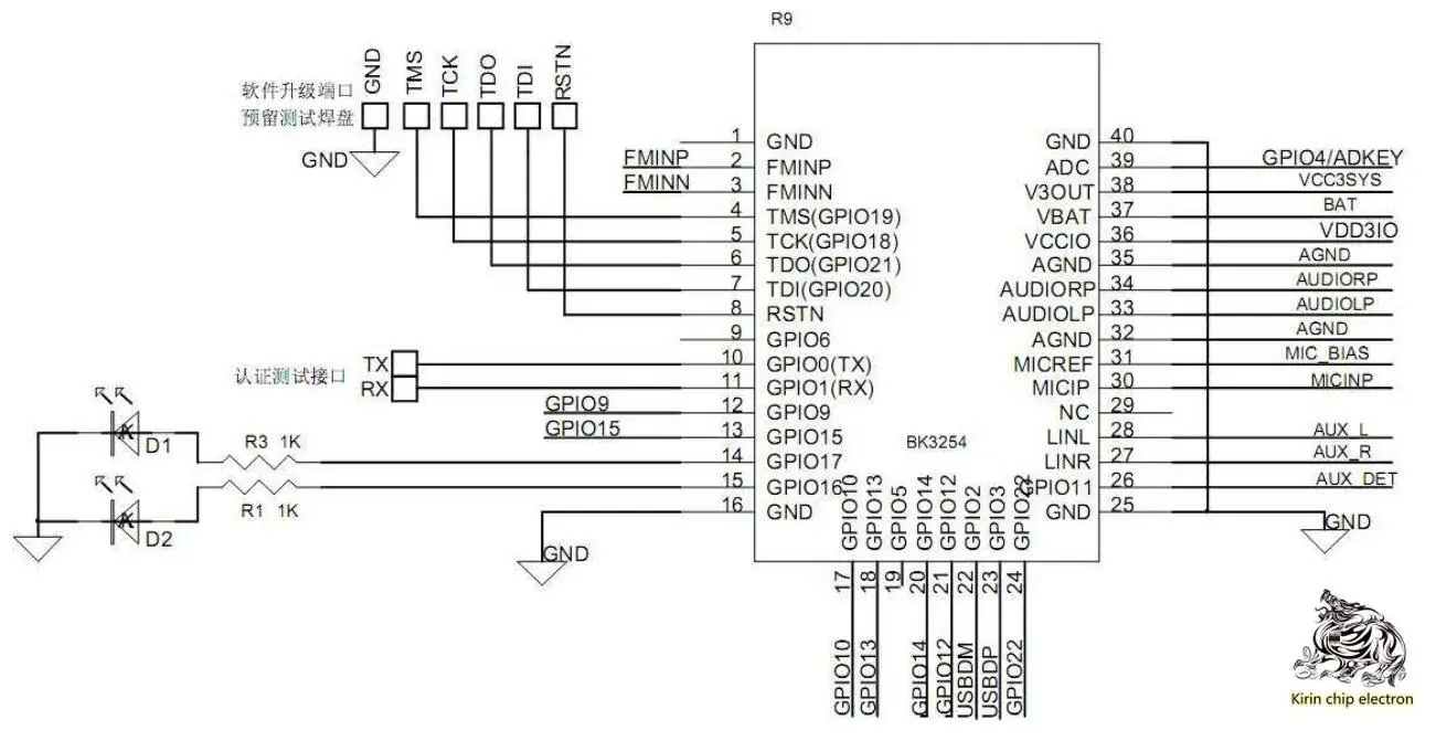 

5PCS/LOT BK3254 bluetooth 4.1 stereo audio module FM radio /TF card /U disk/infrared remote control