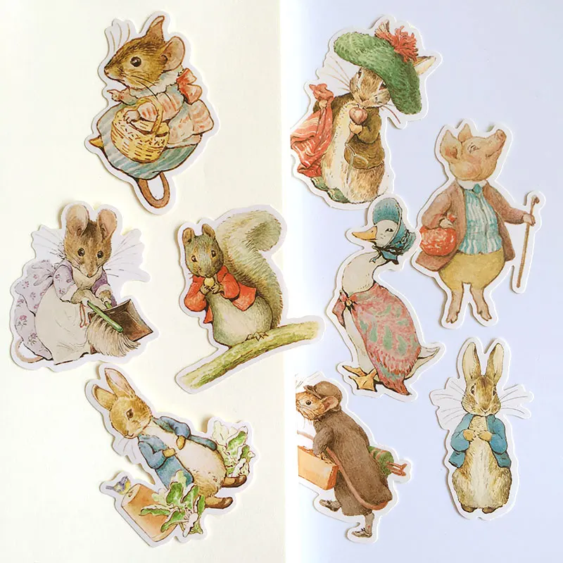 9 шт./пакет Винтаж мультфильм кролик Питер наклейки с буквами набор для