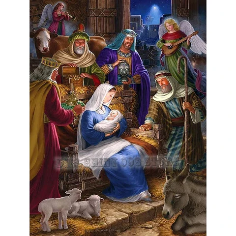 Набор для алмазной вышивки сделай сам с изображением Иисуса на рождение ребенка