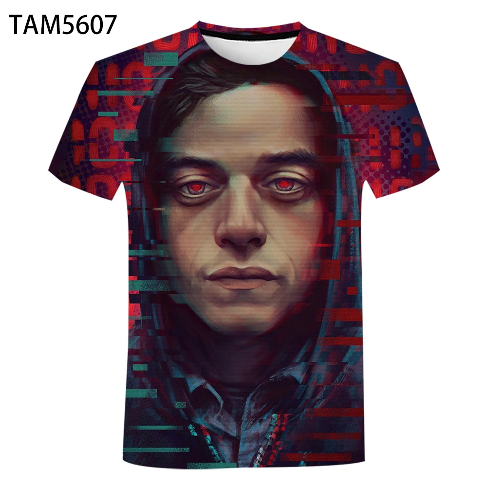 Mr. Робот для мужчин и женщин Удобная дышащая одежда Веселая Футболка 3D Печать