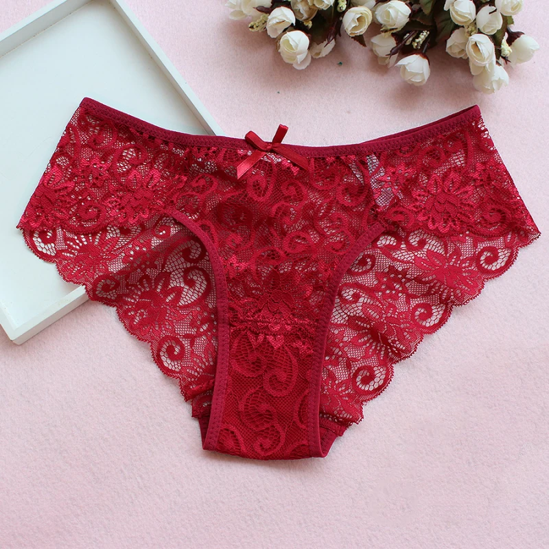 

Sexy Lace Panties Women Low Waist High Elasticity Hollow Transparent Seamless Underwear Thin Light Breathable Exquisite Breifs