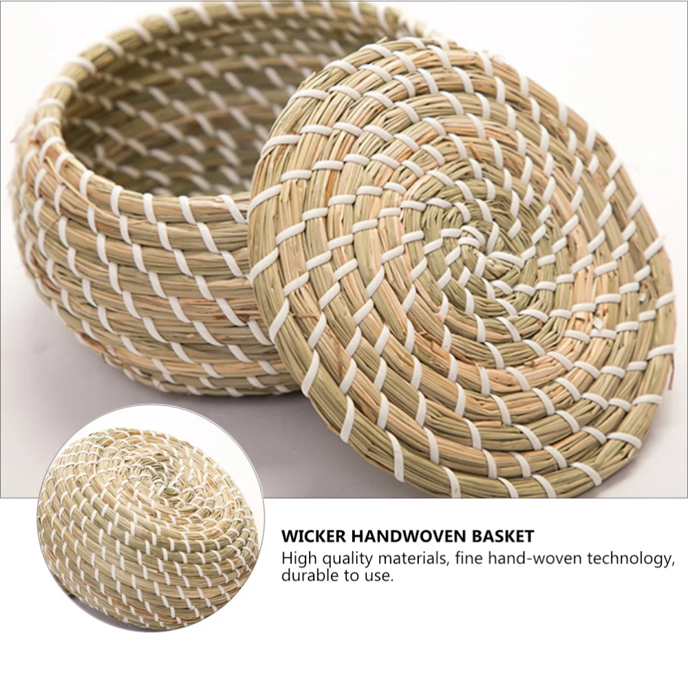 

1 Set Household Handwoven Storage Baskets Decorative Baskets (Assorted Color)