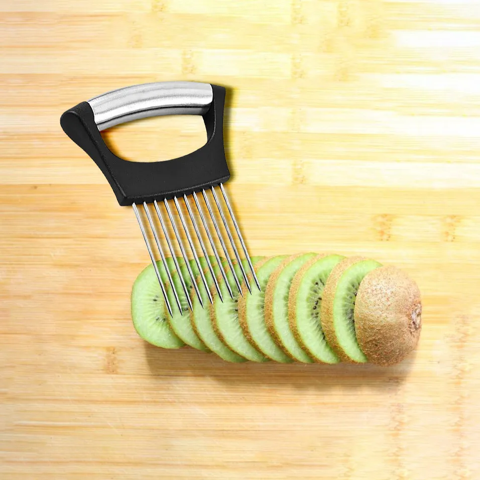 

Food Slice Assistant Vegetable Holder Stainless Steel Onion Cutter Onion Chop Fruit Vegetables Cutter Slicer Tomato Cutter Knife