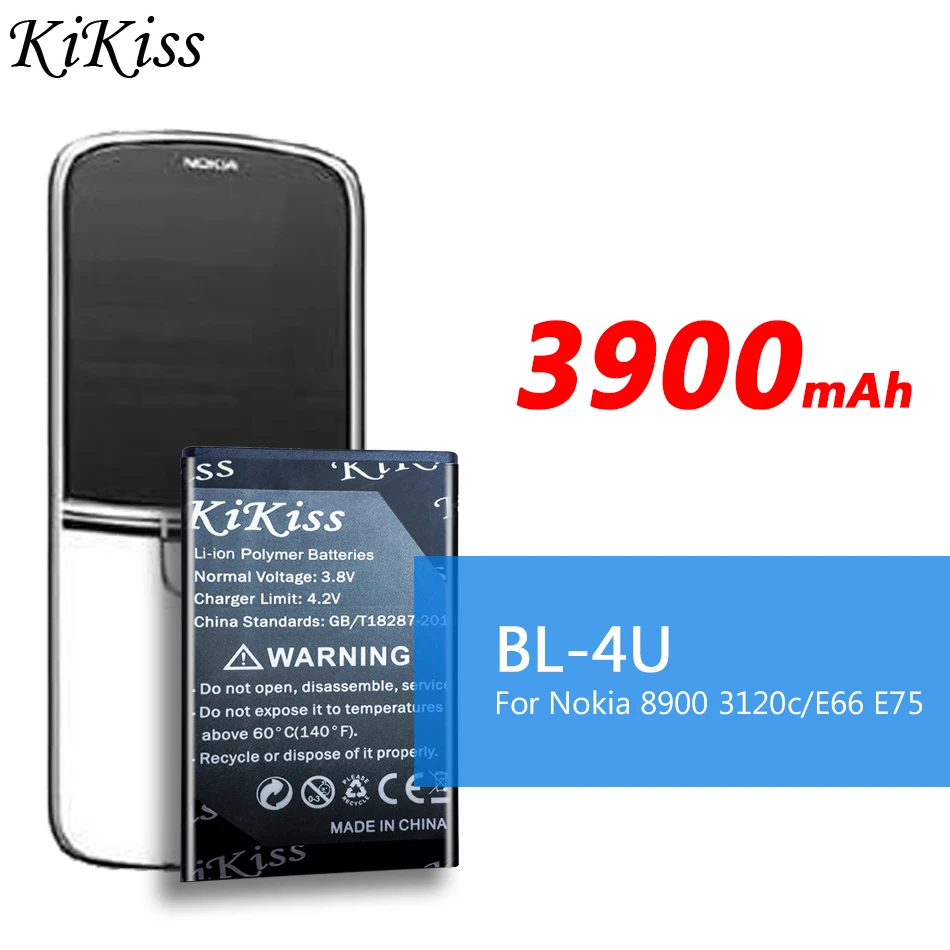 3900 мА/ч большая Батарея BL 4U литий ионный аккумулятор для Nokia 3120c 5250 206 515 5330 5530XM 5330XM