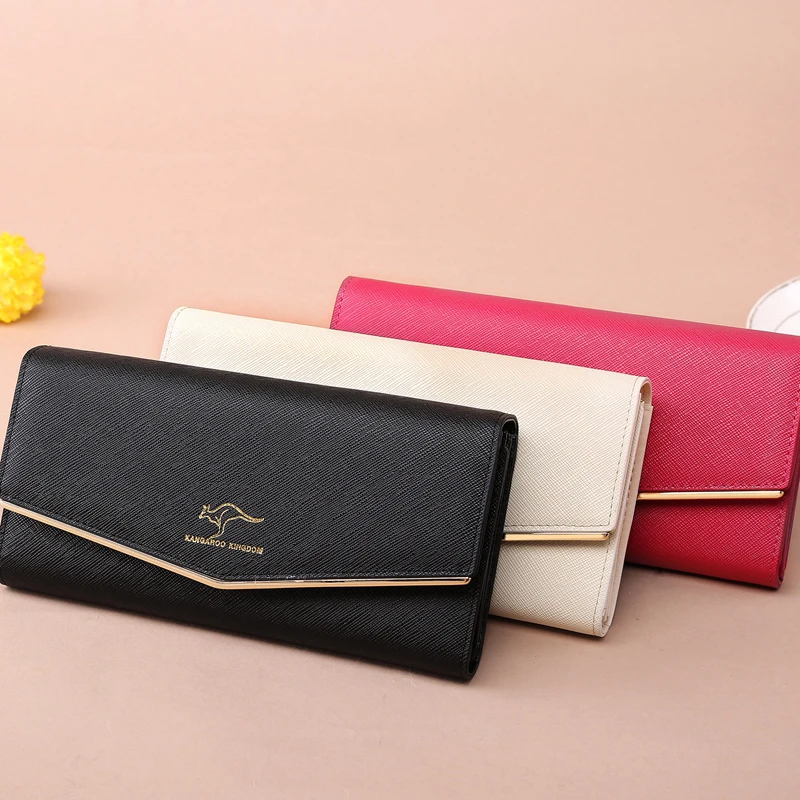 Женский кошелек-кенгуру из спилка кошелек с длинной застежкой и отделением для