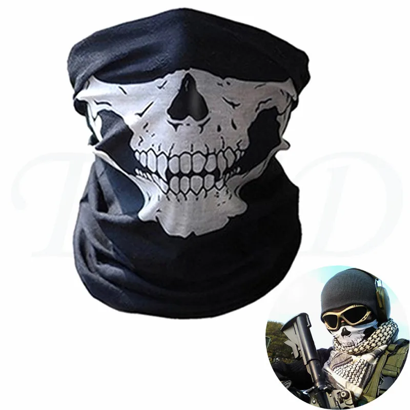 Мотоциклетная маска для шеи лица лыжная с черепом полумаска Хэллоуина