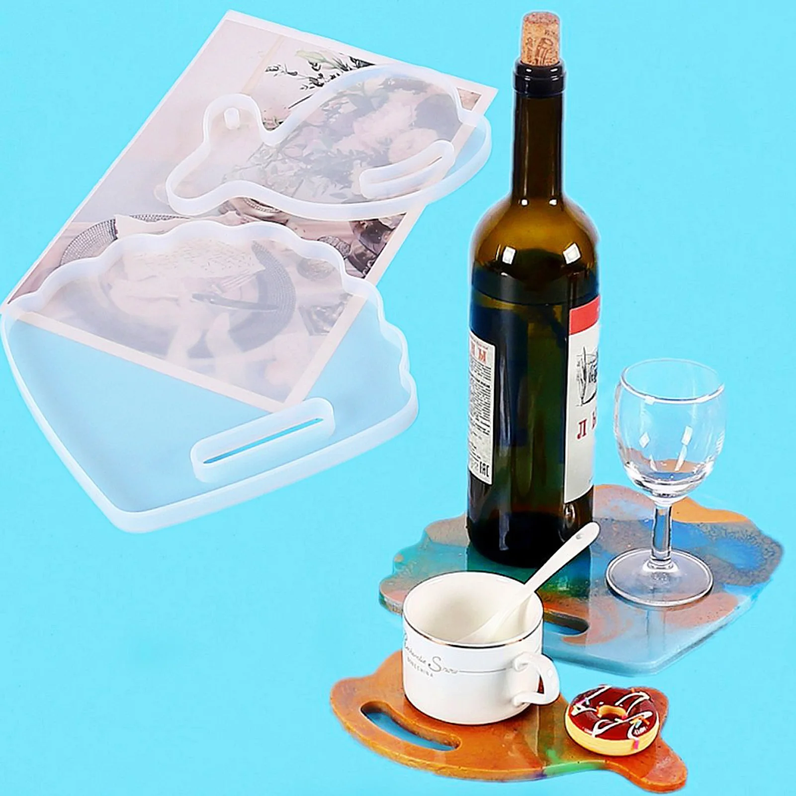 

Dolphin Mold Fan Shaped Silicone Molds DIY Epoxy Resin Craft Mould Table Tray Coaster Molds