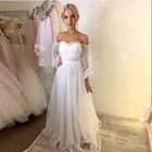 LUXIYIAO свадебное платье платья невесты свадебное платье Vestido De Novia Robe De Mariage свадебные платья Милая воротник с открытыми плечами одежда с длинным рукавом