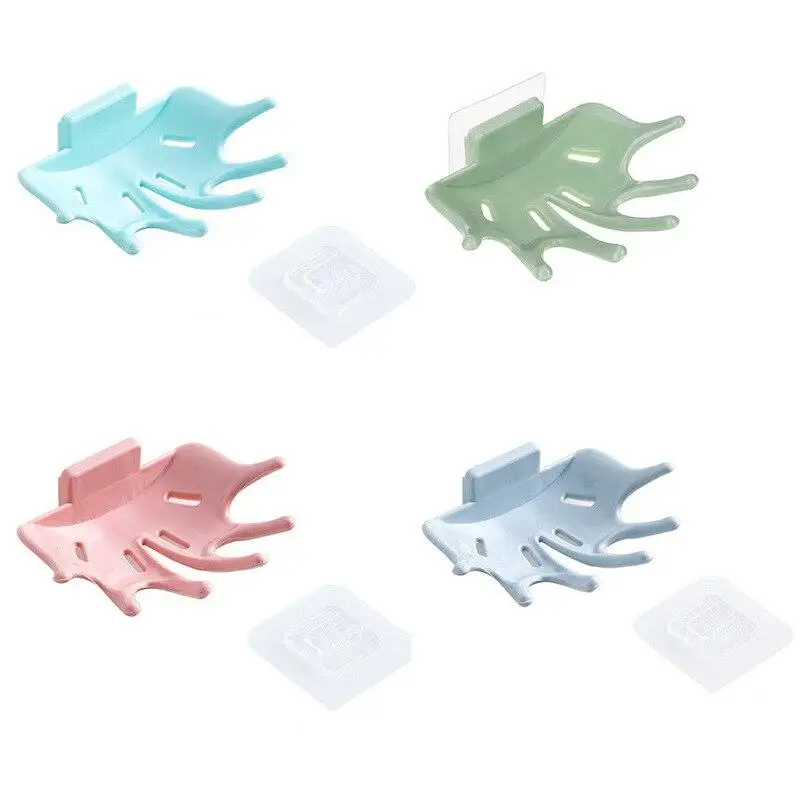 

PVC Soap Box Maple Leaf Design Punch-free Strong Adhesive Soap Dishs Bathroom Drain Soap Holder Tray Accessories