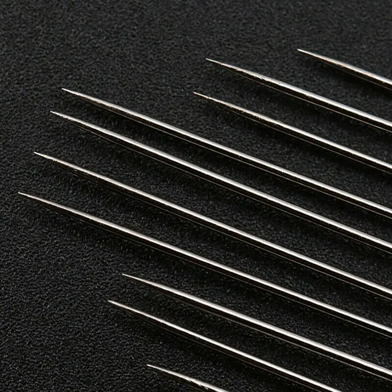 12 шт. в упаковке Нержавеющая сталь Self threading иглы открытия швейная штопки Набор
