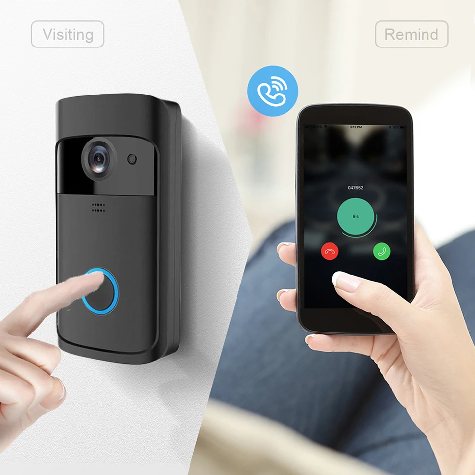 Wsdcam Smart Doorbell Camera Wifi Wireless Call Intercom Video-Eye for Apartments Door Bell Ring Phone Home Security Cameras |