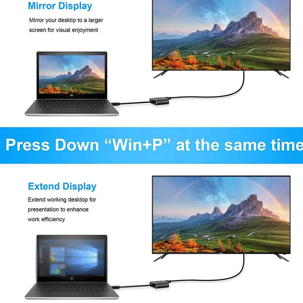 Переходник с USB 3 0/2 0 на HDMI / VGA HDTV внешний конвертер видеокарты практичный
