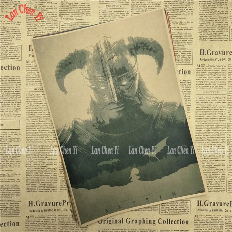 The Elder Scrolls Skyrim Классическая игра плакат на крафт-бумаге Бар Кафе гостиная столовая картина для декора комнаты