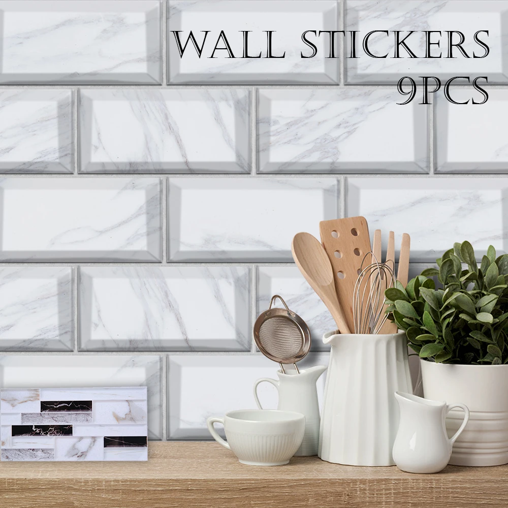 Самоклеящиеся 3D наклейки на стену 9 шт. обои с имитацией кирпича и мрамора