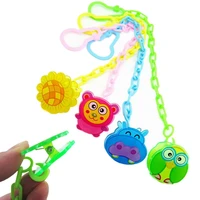 6 styles baby pacifier clip chain animal cute candy color boys girls anti lost plastic feeding pacifier accessories