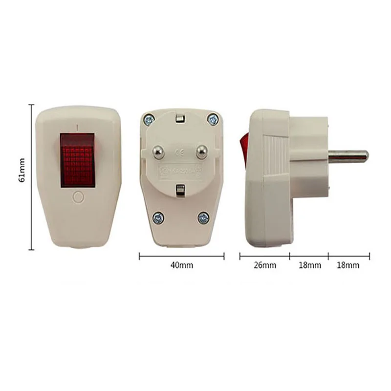 5 шт. Schuko Германия тип F перезаряжаемая Вилка питания 250V 16 Amp W/переключатель со
