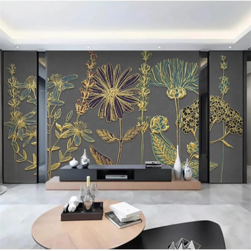 Wellyu индивидуальная большая роспись современный минимализм золотые тисненые