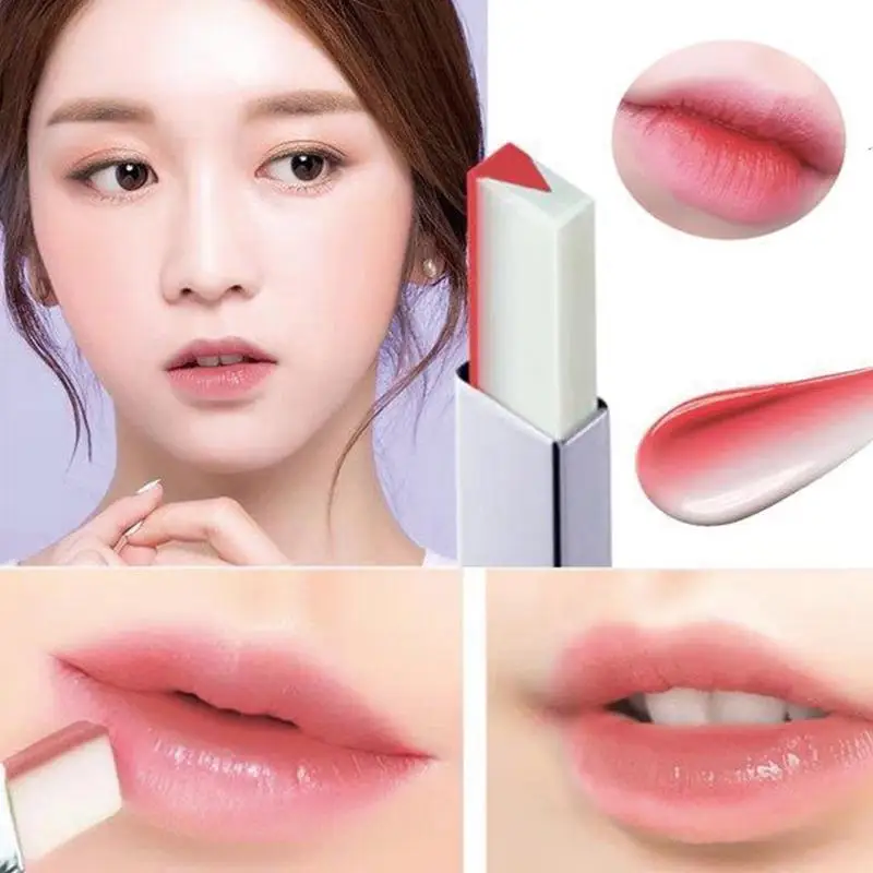 Новый V-образный режущий двухцветный ТИНТ губная помада градиентный цвет бальзам
