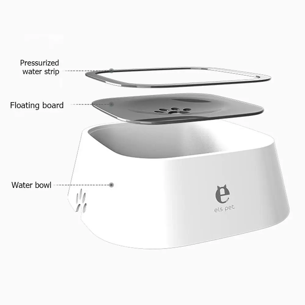

Dog Drinking Water Bowl 1.5L Floating Non-Wetting Mouth Cat Bowl Without Spill Drinking Water Dispenser ABS Plastic Dog Bowl