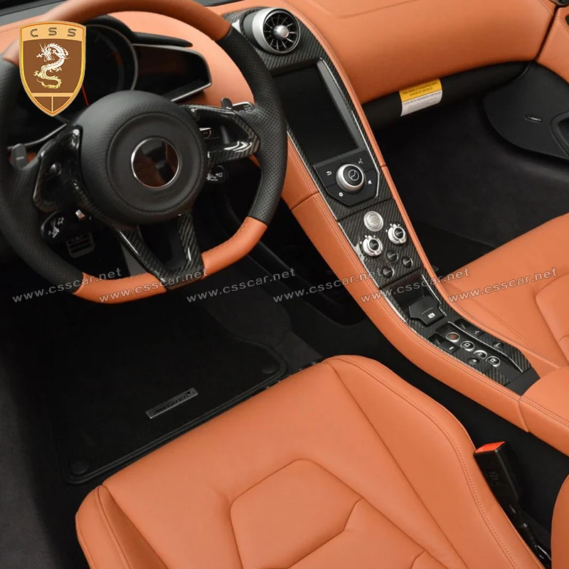 Купить Запятые для McLaren MP4-12C 650S OEM углеродного волокна внутренняя крышка рулевого колеса Панель центральной консоли инструмент для отделки Панель ...