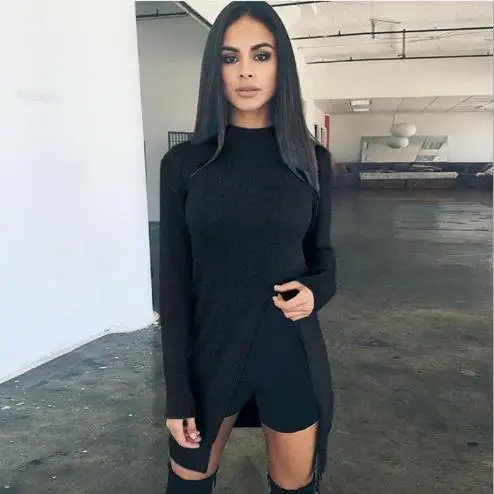 Винтажный женский свитер с длинным рукавом вязаный водолазка винтажный высокий